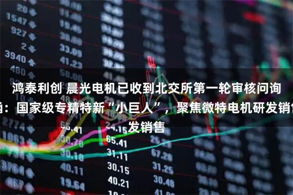 鸿泰利创 晨光电机已收到北交所第一轮审核问询函：国家级专精特新“小巨人”，聚焦微特电机研发销售